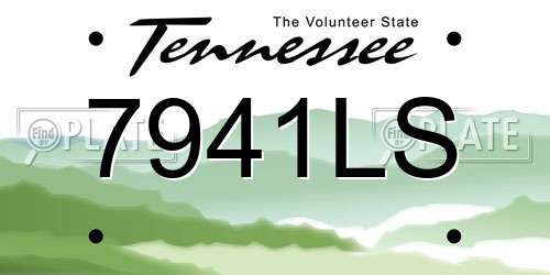 7941LS Tennessee License Plate
