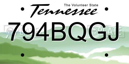 794BQGJ Tennessee License Plate
