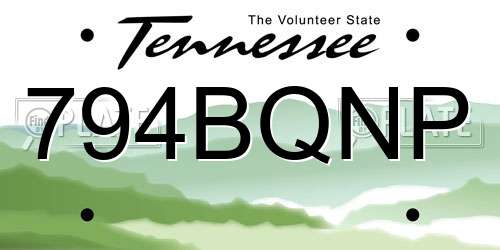 794BQNP Tennessee License Plate