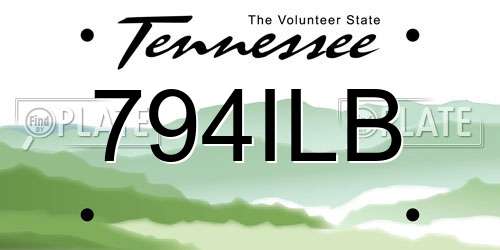 794ILB Tennessee License Plate