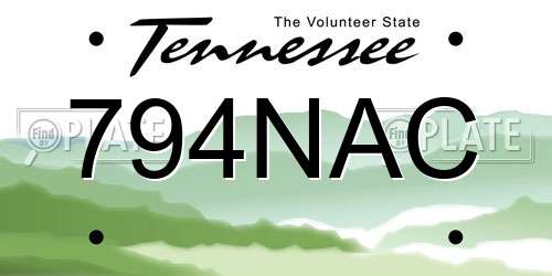 794NAC Tennessee License Plate