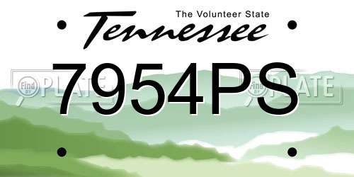 7954PS Tennessee License Plate
