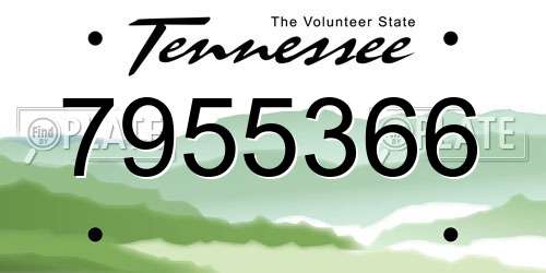 7955366 Tennessee License Plate