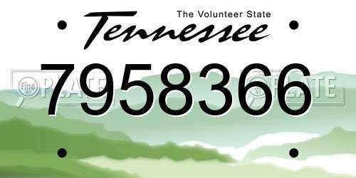 7958366 Tennessee License Plate