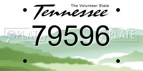 79596 Tennessee License Plate