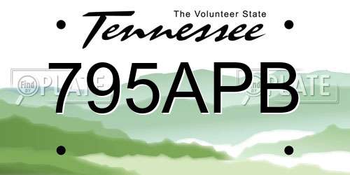 795APB Tennessee License Plate