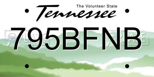 795BFNB Tennessee License Plate