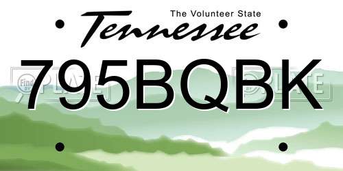 795BQBK Tennessee License Plate