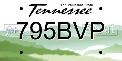 795BVP Tennessee License Plate