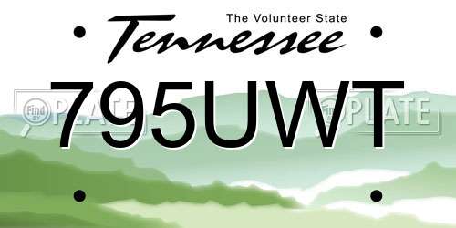 795UWT Tennessee License Plate