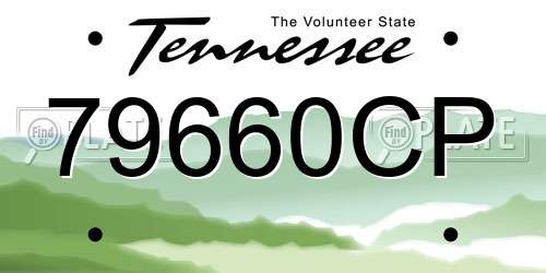 79660CP Tennessee License Plate
