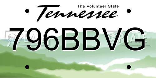 796BBVG Tennessee License Plate