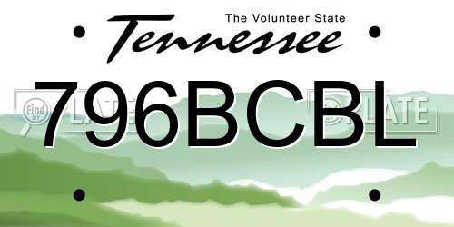 796BCBL Tennessee License Plate