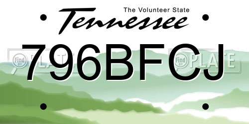 796BFCJ Tennessee License Plate