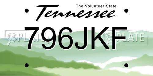 796JKF Tennessee License Plate