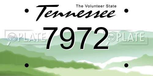 7972 Tennessee License Plate