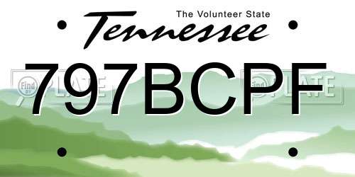 797BCPF Tennessee License Plate