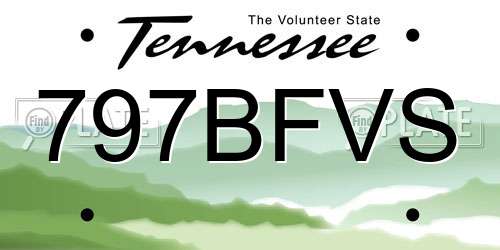 797BFVS Tennessee License Plate
