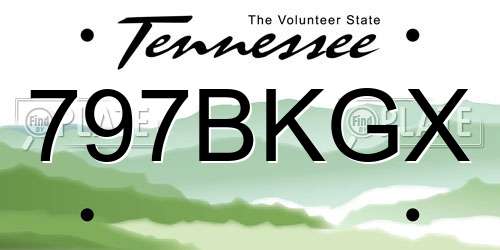 797BKGX Tennessee License Plate