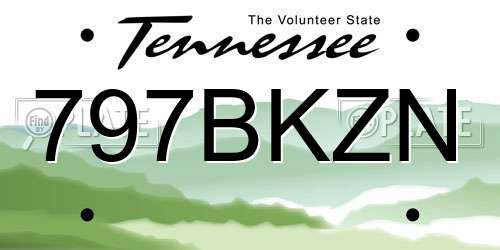 797BKZN Tennessee License Plate