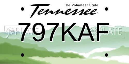 797KAF Tennessee License Plate
