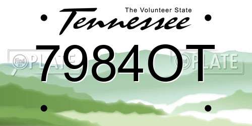 7984OT Tennessee License Plate