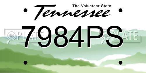7984PS Tennessee License Plate