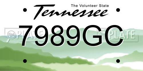 7989GC Tennessee License Plate