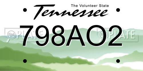 798AO2 Tennessee License Plate