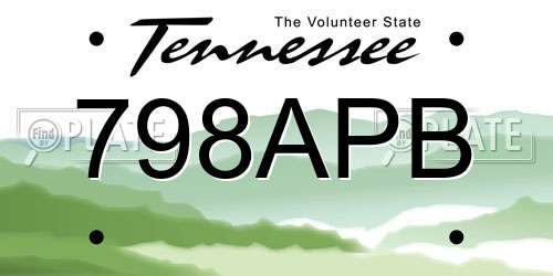 798APB Tennessee License Plate