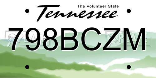 798BCZM Tennessee License Plate