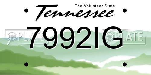 7992IG Tennessee License Plate