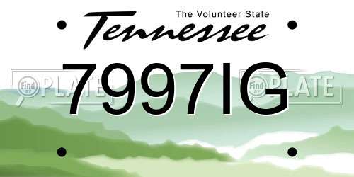 7997IG Tennessee License Plate