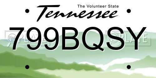 799BQSY Tennessee License Plate