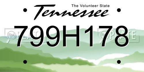799H178 Tennessee License Plate