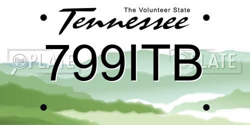 799ITB Tennessee License Plate