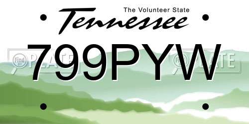 799PYW Tennessee License Plate