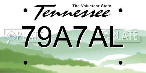 79A7AL Tennessee License Plate