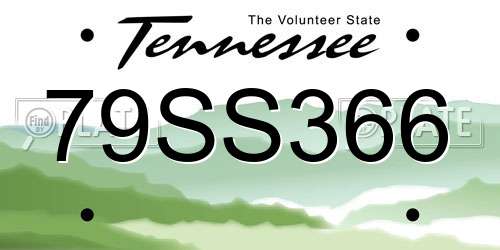 79SS366 Tennessee License Plate