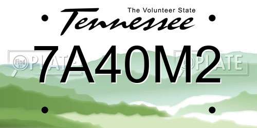 7A40M2 Tennessee License Plate