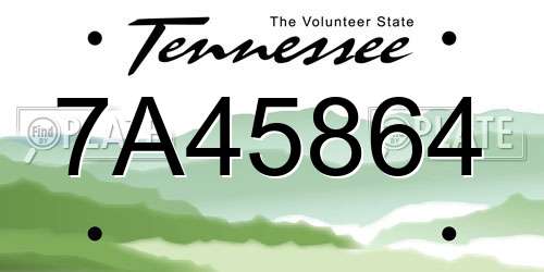 7A45864 Tennessee License Plate