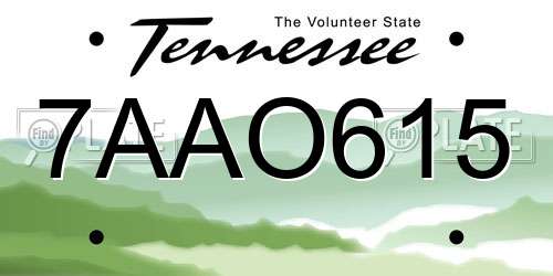 7AAO615 Tennessee License Plate