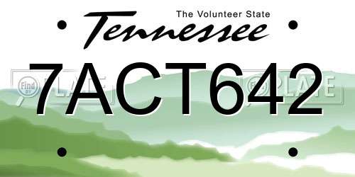 7ACT642 Tennessee License Plate