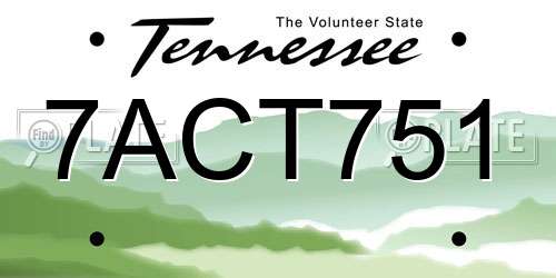 7ACT751 Tennessee License Plate