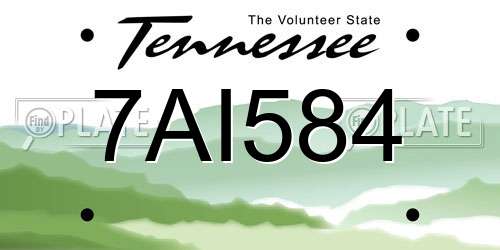 7AI584 Tennessee License Plate