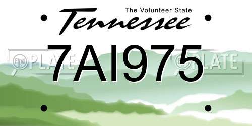 7AI975 Tennessee License Plate