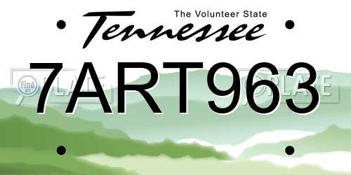 7ART963 Tennessee License Plate