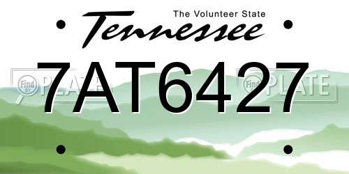 7AT6427 Tennessee License Plate