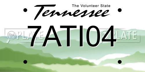7ATI04 Tennessee License Plate
