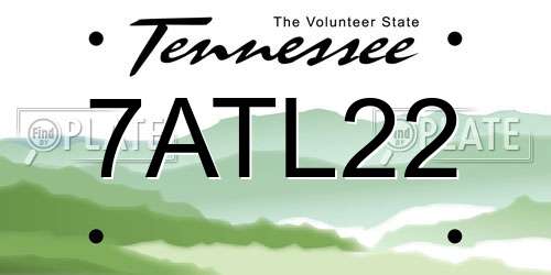 7ATL22 Tennessee License Plate